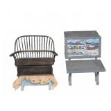 Painted Wood Miniature Furniture Pieces