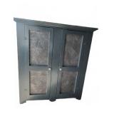 Painted Pie Cabinet with Punched Tin Panels