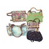 5 Ladies  Handbags Assorted Prints
