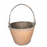 Copper Bucket with Handle and Visible Wear