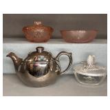 Tableware Lot: Teapot & Lidded Bowls