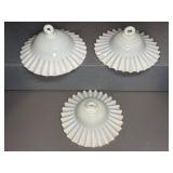 3 White Glass Lamp Shades 7.5"