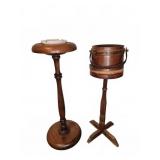 Wooden Smoking Stand and Bucket Stand