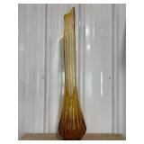 Amber Swung Glass Floor Vase 31-Inch