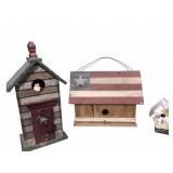 Three Decorative Birdhouses