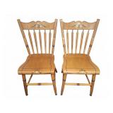 Pair Moses M. Horning Wood Chairs