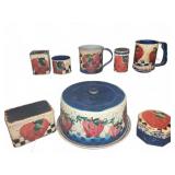 Metal Kitchenware Set with Apple Motif