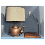 Copper Teapot Table Lamp with Shade