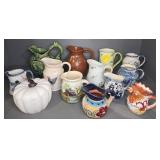 Ceramic Pitchers and Covered Jar Lot