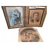 Two Framed Prints and Horse Artwork Lot