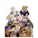 Box Lot of Dressed Plush Bears and Bunny