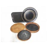 Five Mixed Material Serving Trays