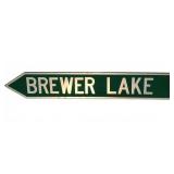 Double Sided Wood Brewer Lake Sign 48x8