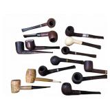 14 Smoking Pipes Assorted Materials