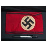 Red Cloth Arm Band with Black Trim