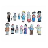 14 Painted Bisque Porcelain Figurines