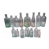 15 Clear and Aqua Glass Bottles