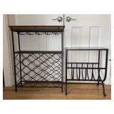 Metal and Wood Wine Rack 26x9.25x32.5