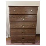 Five-Drawer Wood Chest 31x17x42