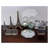 Paris Souvenirs and Glass Figurines Lot