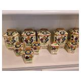 Floral Ceramic Canisters Japan