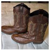 Justin Boots Ostrich Leather Cowboy Boots