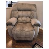 Oversized Beige Fabric Recliner Armchair