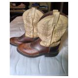 Tony Lama Two-Tone Leather Cowboy Boots