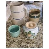 Four Piece Stoneware Pottery Grouping