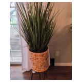 Artificial Plant with Basket and Stand