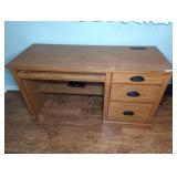 Wood Desk with Power Outlets and Drawers