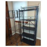 Three Metal Storage Racks on Casters