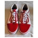 Vans Old Skool Red and White Sneakers, Size 12