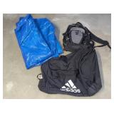 Sports Bag, Backpack, and Blue Tarp Lot