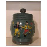 Decorated Ceramic Jar with Lid