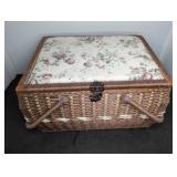 Woven Sewing Basket with Notions