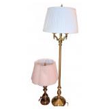Brass Table (30"T) and Floor (60"T) Lamps