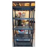 Five-Tier Black Plastic Utility Shelving Unit