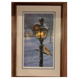 Framed Signed Winter Print, David Bush, 17.75x27