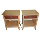 (2) Wood Nightstands, 21" x 18.5" x 25"