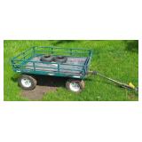 Metal Utility Garden Cart with Four Wheels