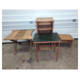 Wood Small Tables and Shelf Lot