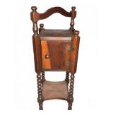 Wooden Stand with Door and Lower Shelf, 11x11x28"