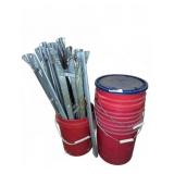 Metal Sawhorse Brackets and Red Plastic Buckets