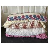 Five Crocheted Afghan Blankets