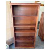 Wooden Bookshelf, 33x11.25x64 Inches