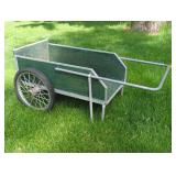 Wood and Metal Garden Cart with Spoked Wheels