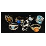 Seven-Piece Costume Ring Lot