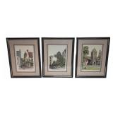 3 Framed Quebec City Prints Signed Peter 82