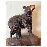 Hand-Carved Adirondack Bear Sculpture, 26"x15"x3